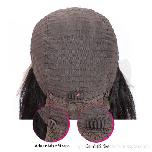 4*4 Human Lace Closure Wig Brazilian Virgin Human Hair Lace Wigs With Bangs Silky Straight